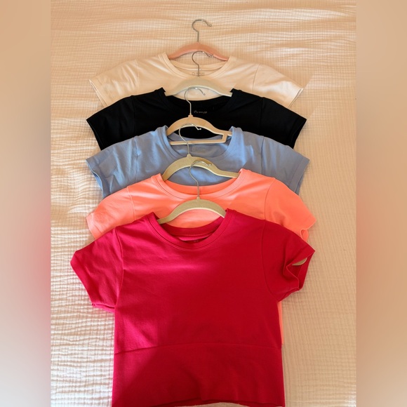 Offline Tops - Offline Crop top Bundle of 5 - Hot pink, peach, Blue, Black, White
